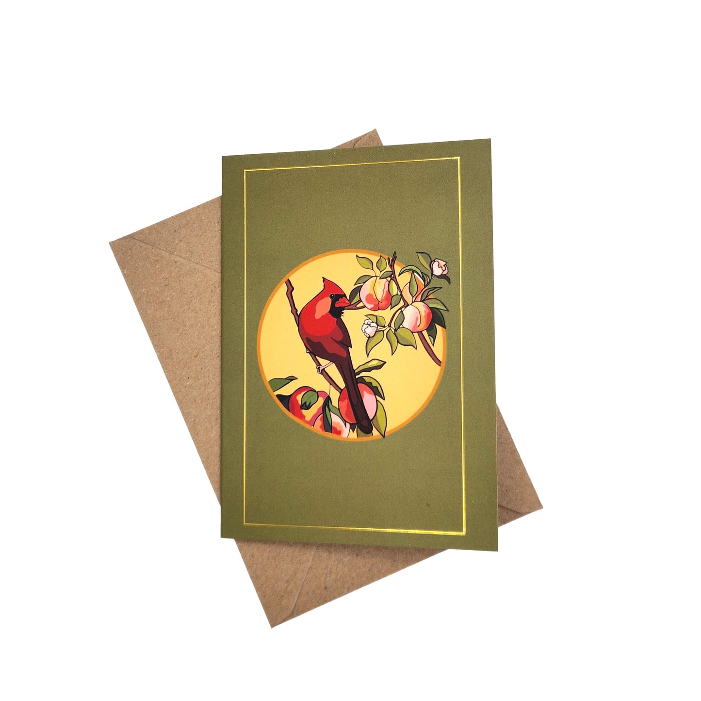 Green Cardinal Greeting Card