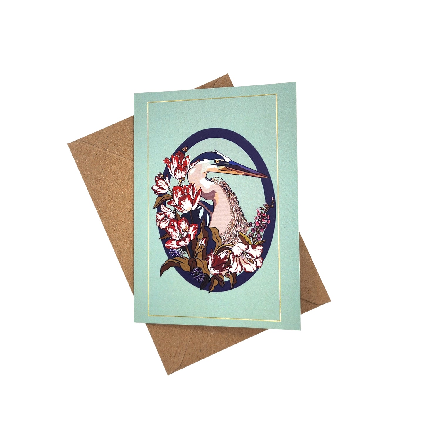 Mint Heron Greeting Card