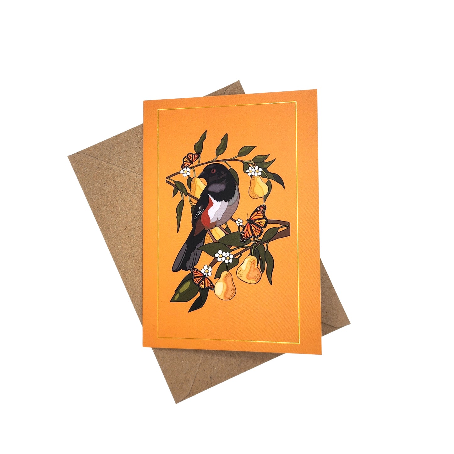 Orange Towhee Greeting Card