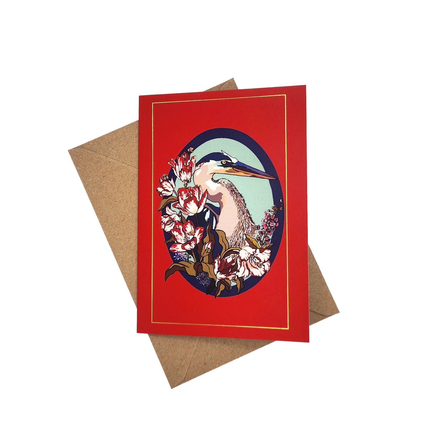Red Heron Greeting Card