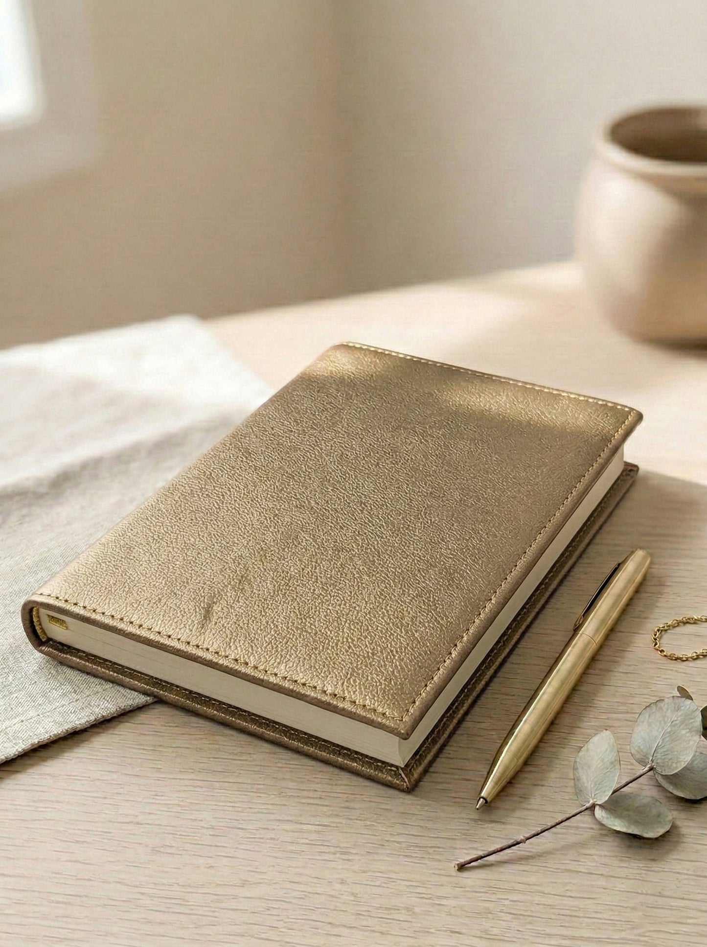 Gold Leather Notebook