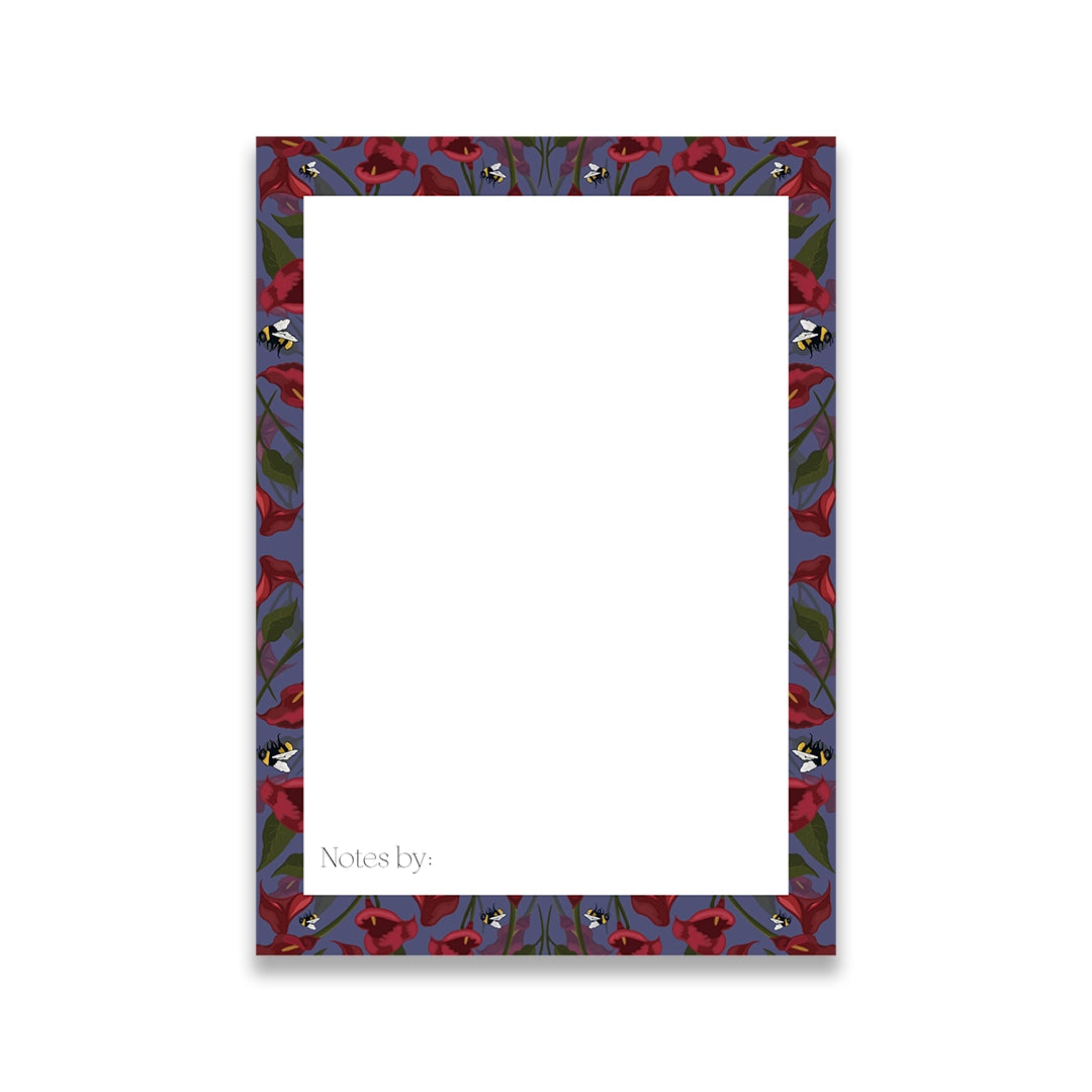 Indigo Calla Lillies Jot Notepad