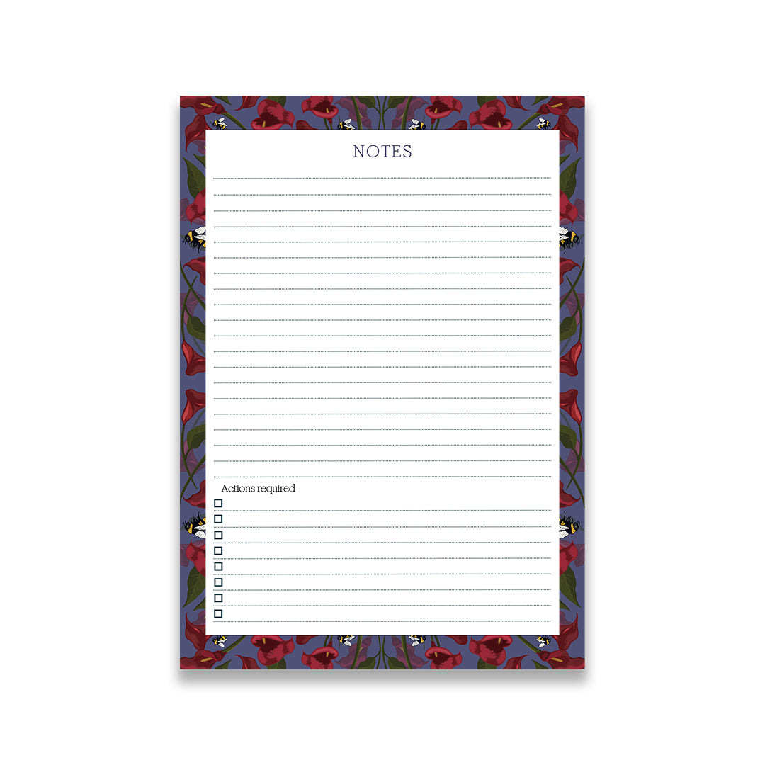 Indigo Calla Lillies Small Desk Notepad