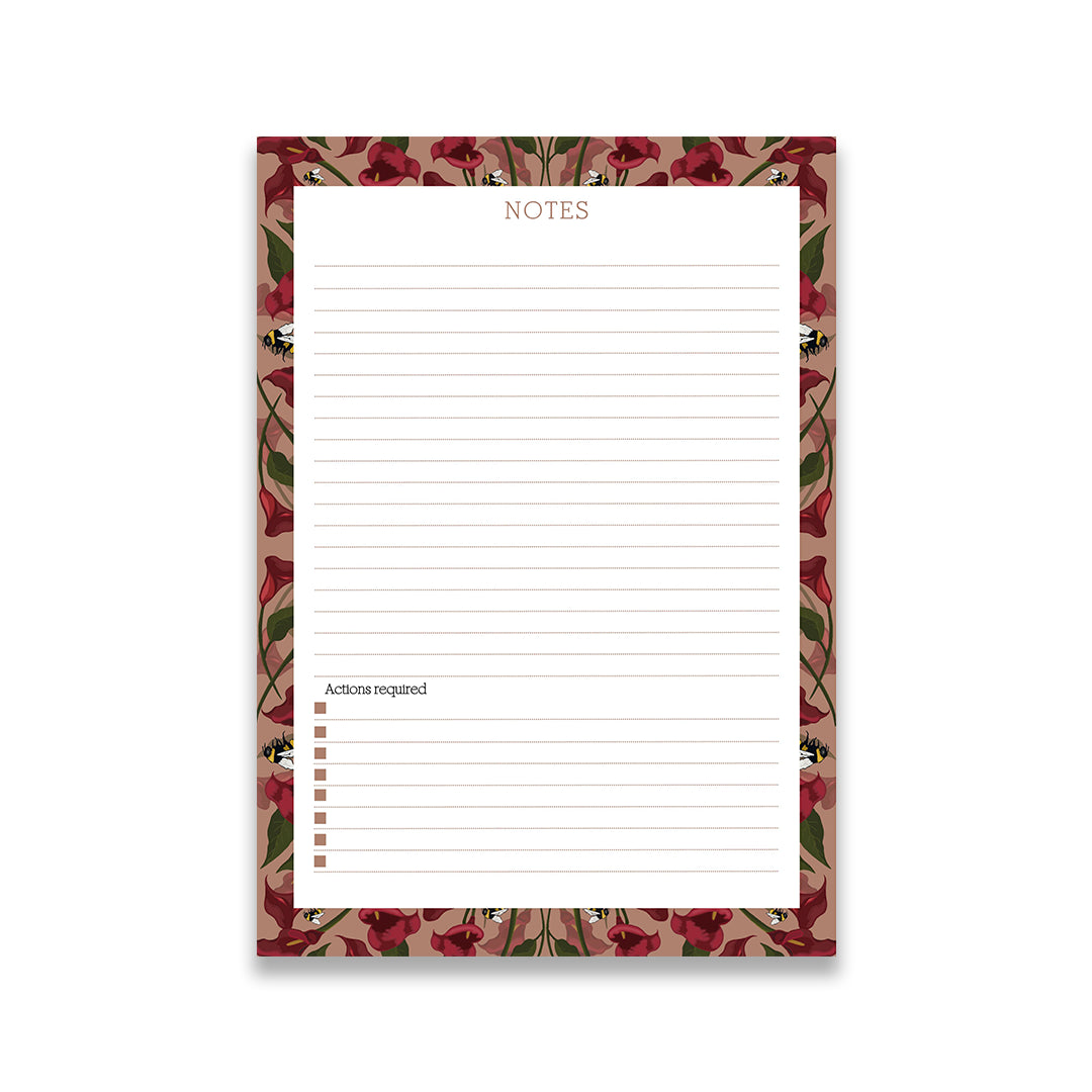 Mauve Calla Lillies Small Desk Notepad