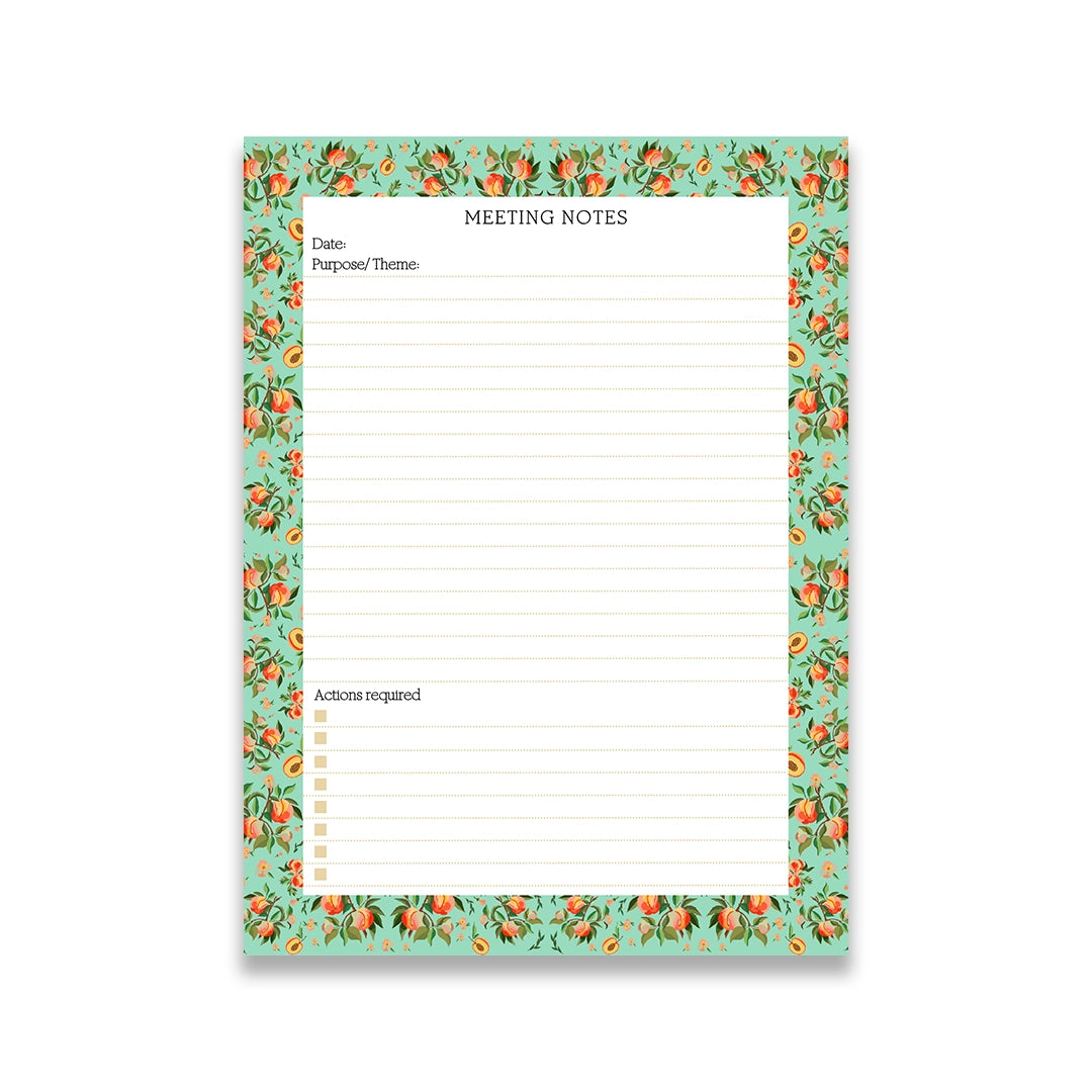 Mint Peaches Meeting Notepad