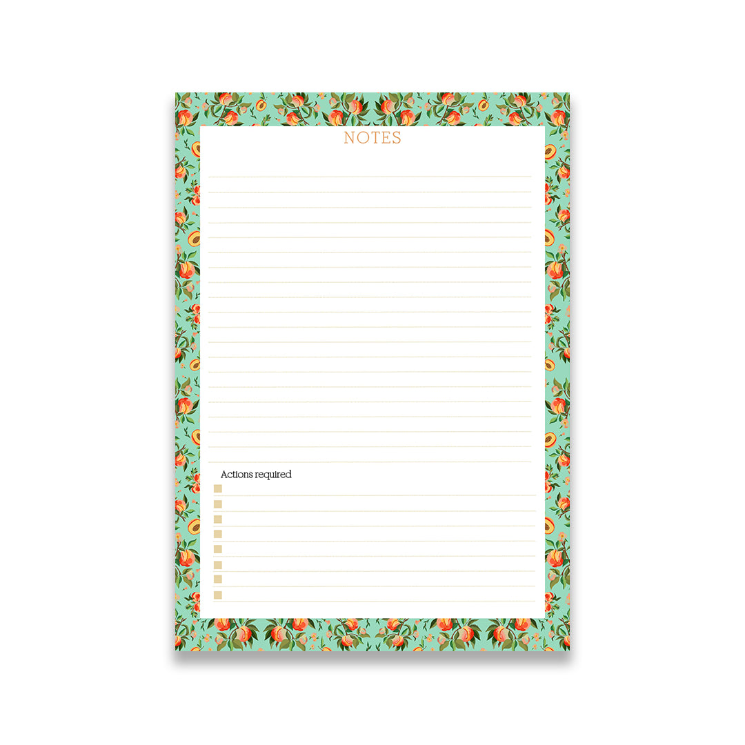 Mint Peaches Small Desk Notepad