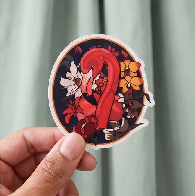 Flamingo bird sticker