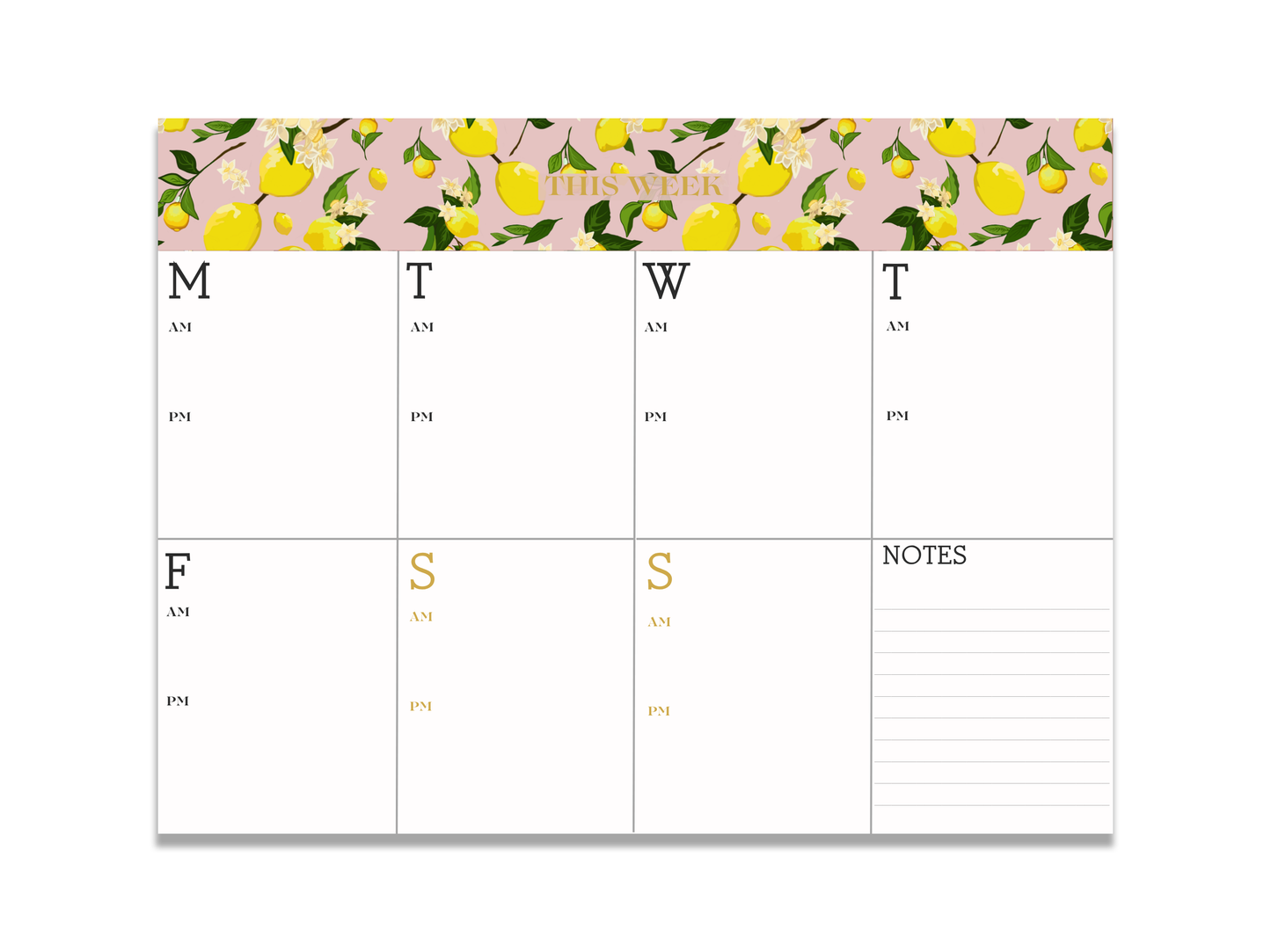 Pink Lemons Floral Minimalist Planner