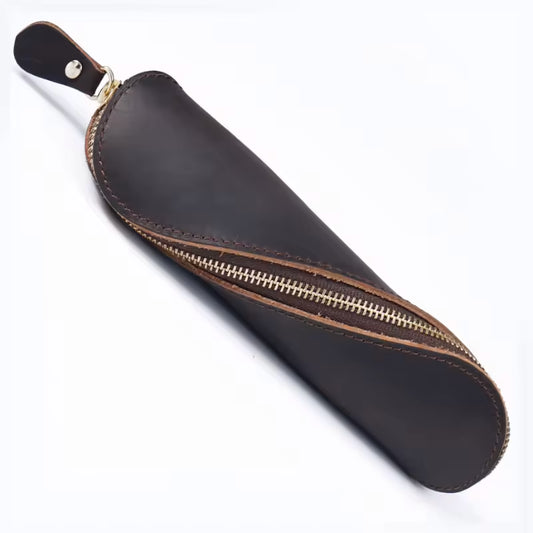 Umber Leather Zip Case