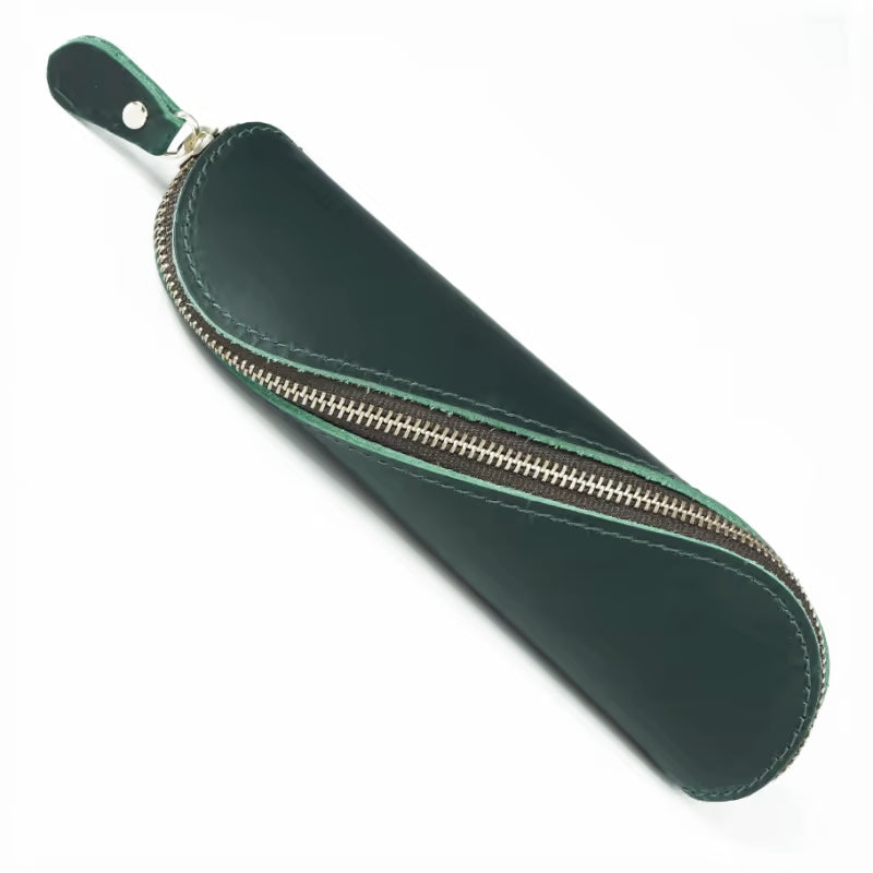 Green Leather Zip Case