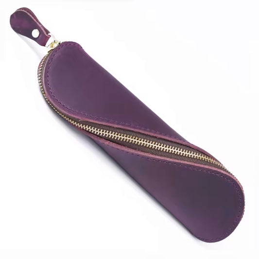 Purple Leather Zip Case