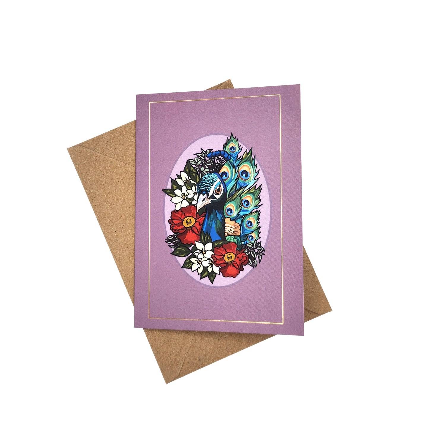Lilac Peacock Greeting Card