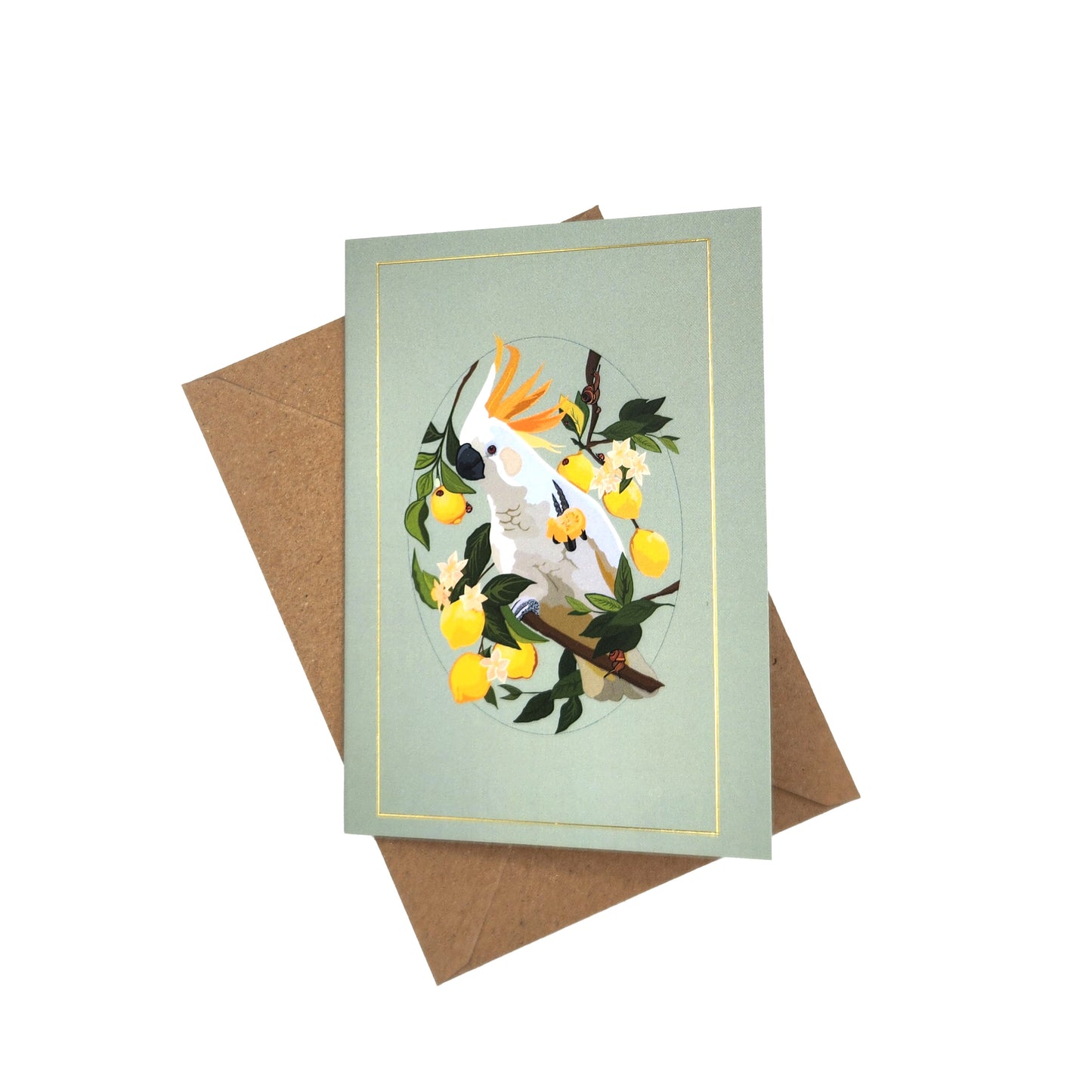 Mint Cockatoo Greeting Card
