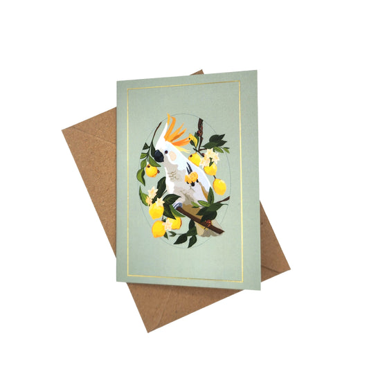 Mint Cockatoo Greeting Card