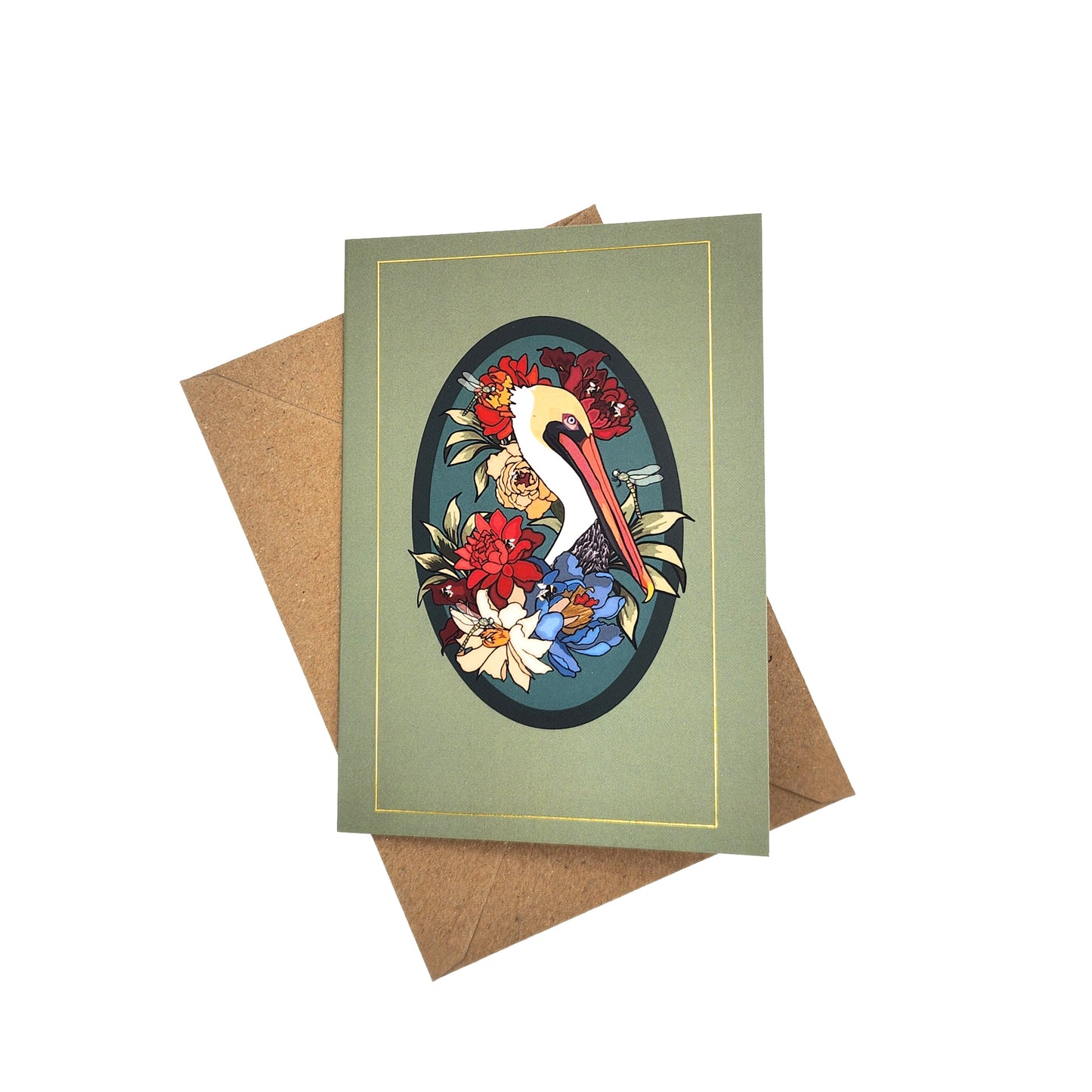 Mint Pelican Greeting Card