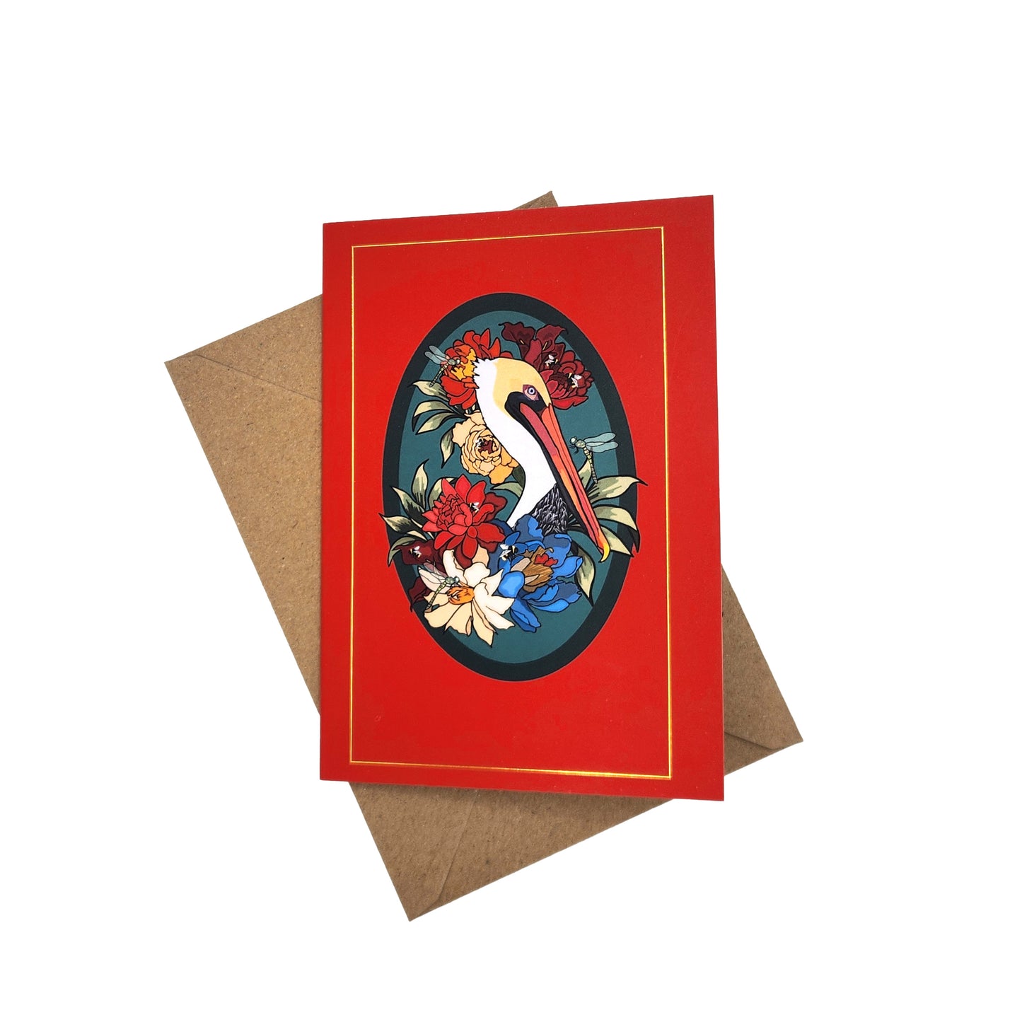 Red Pelican Greeting Card