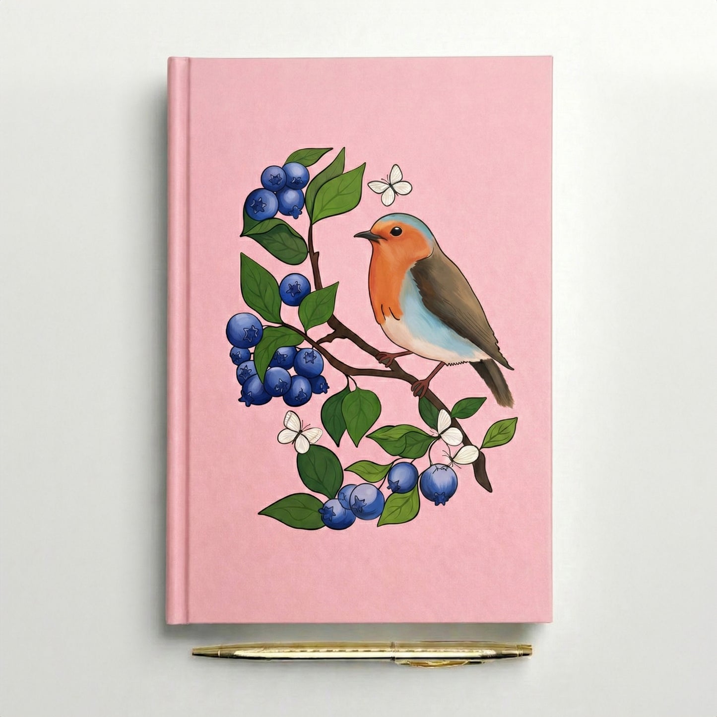Hardback Pink Robin Notebook