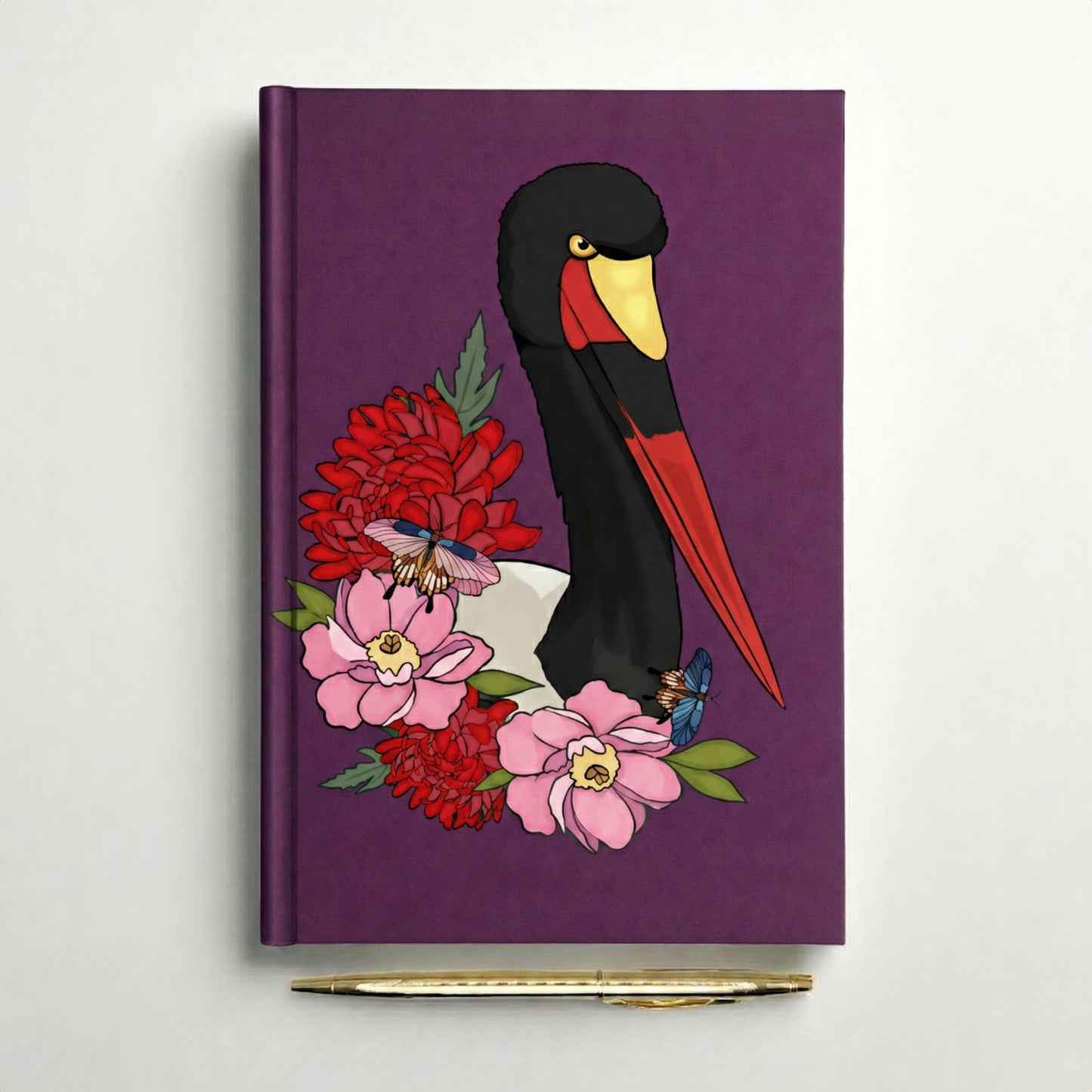 Hardback Purple Stork Notebook