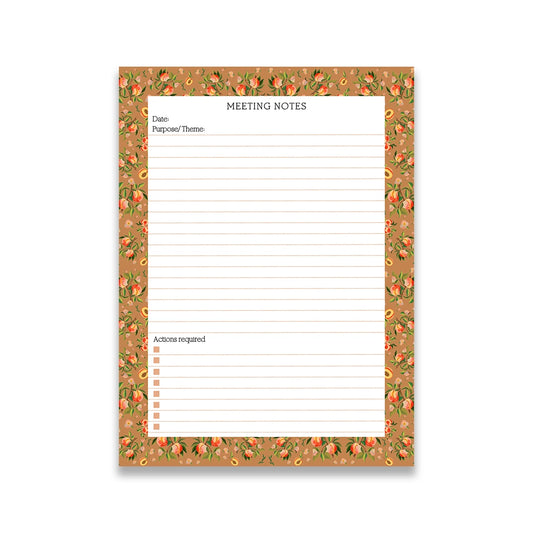 Tan Peaches Meeting Notepad