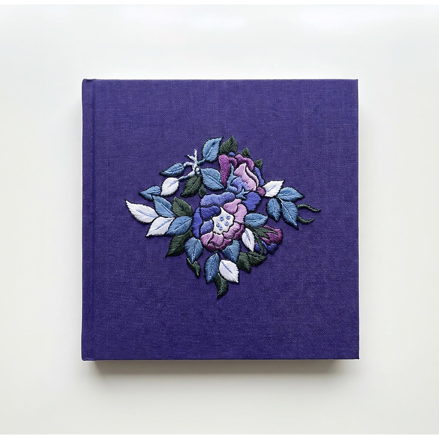 Square Embroidered Notebook - The Garden in Blue