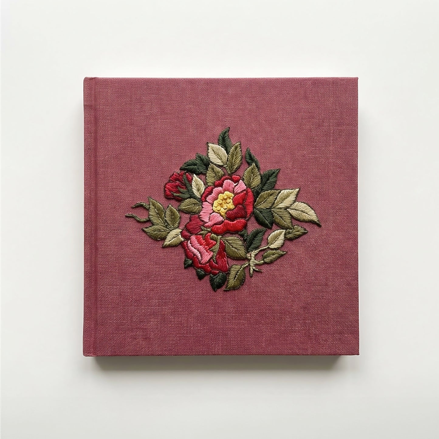 Square Embroidered Notebook - The Garden in Terracotta