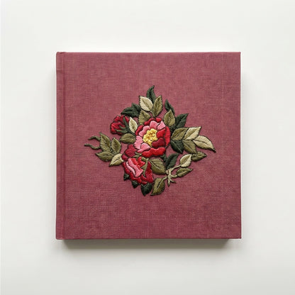 Square Embroidered Notebook - The Garden in Terracotta