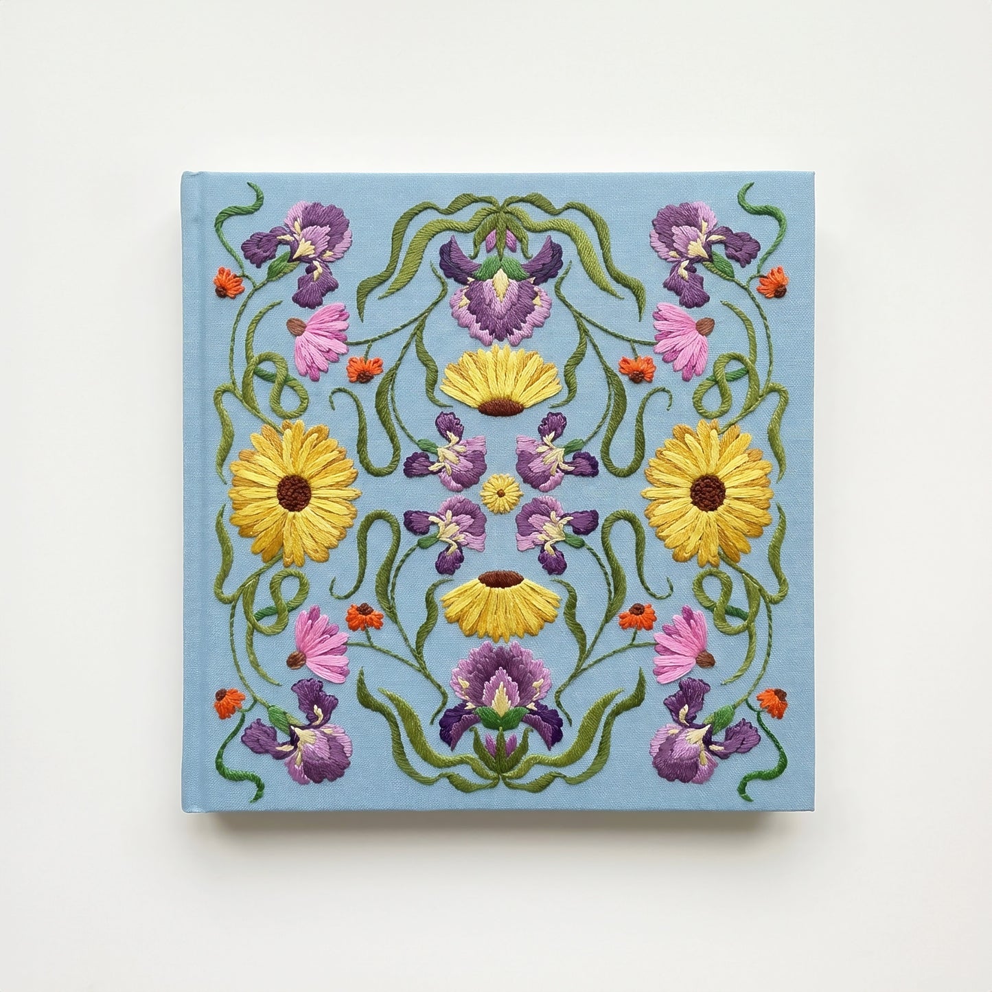 Square Embroidered Notebook - Blue Palace Floral