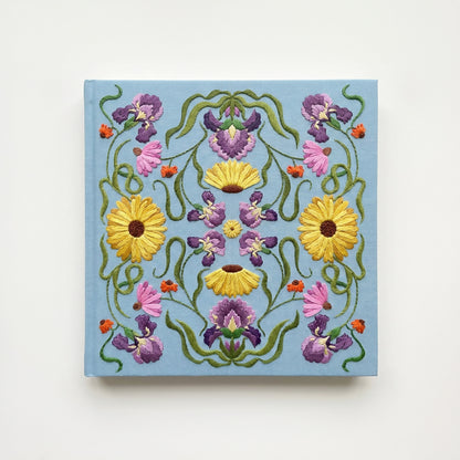 Square Embroidered Notebook - Blue Palace Floral