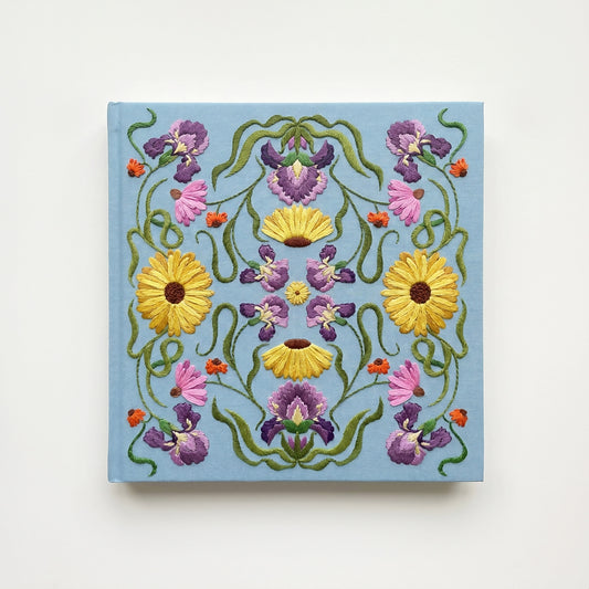 Square Embroidered Notebook - Blue Palace Floral