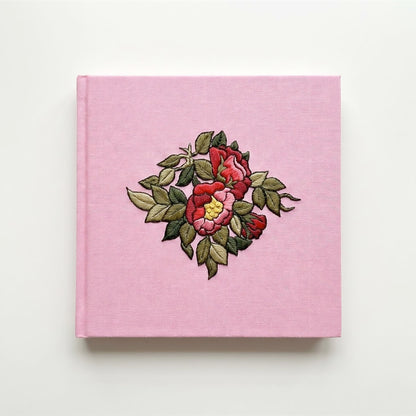 Square Embroidered Notebook - The Garden in Pink