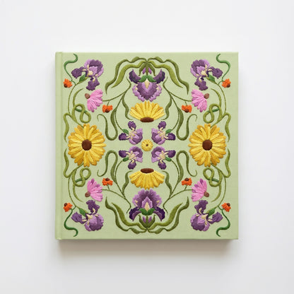 Square Embroidered Notebook - Green Palace Floral