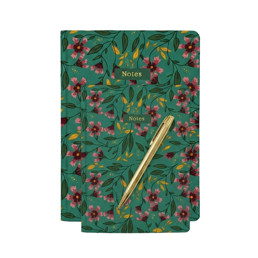 Botanical Collection Exercise Notebook - Teal Andy Flowers