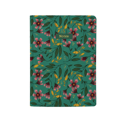 Botanical Collection Exercise Notebook - Teal Andy Flowers