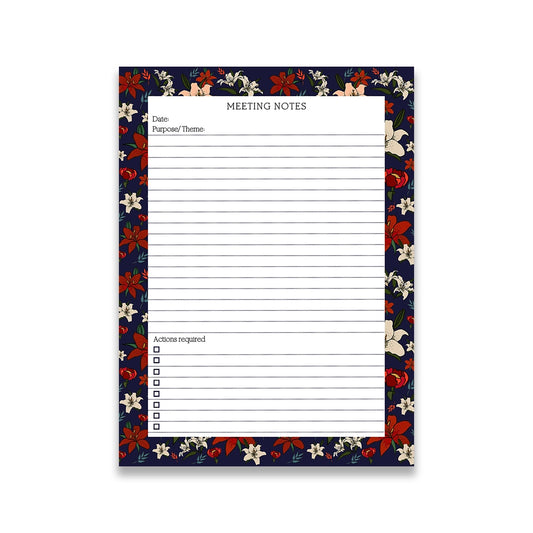 Evergreen Lillies Meeting Notepad