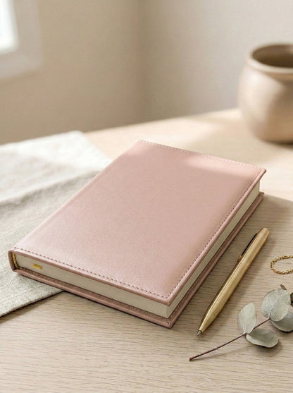 Pearlised Pink Leather Notebook