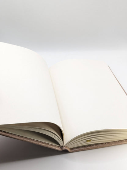 Large Pearlised Pink Leather Notebook