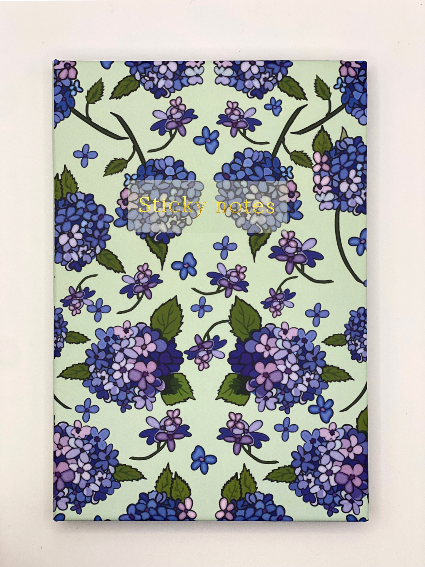 Hardback Sticky Notes Books - Mint Hydrangeas