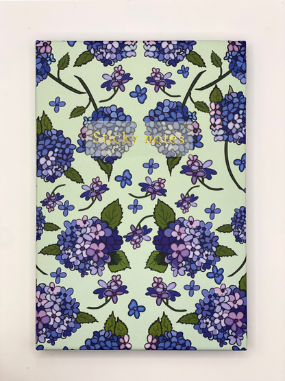 Hardback Sticky Notes Books - Mint Hydrangeas