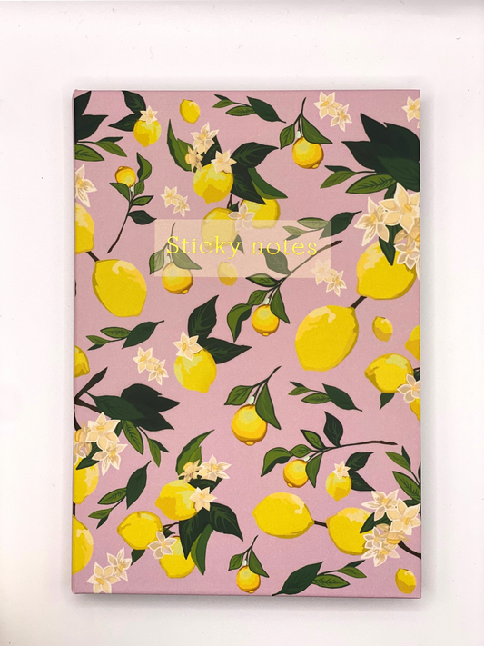 Hardback Sticky Notes Books - Pink Lemon