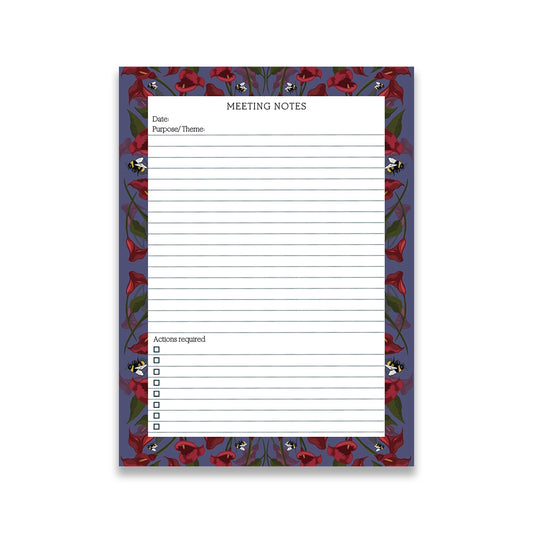 Indigo Calla Lillies Meeting Notepad