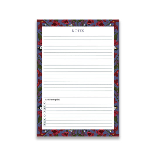 Indigo Calla Lillies Small Desk Notepad