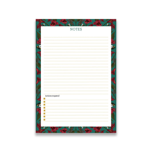 Jade Calla Lillies Small Desk Notepad
