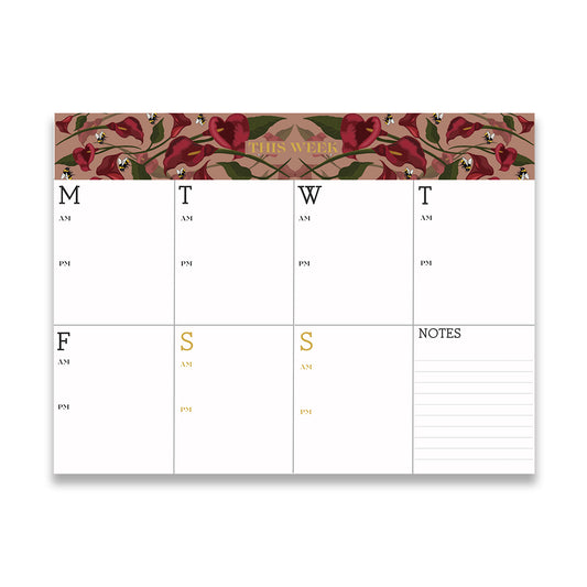 Mauve Calla Lillies Hard Top Weekly planner