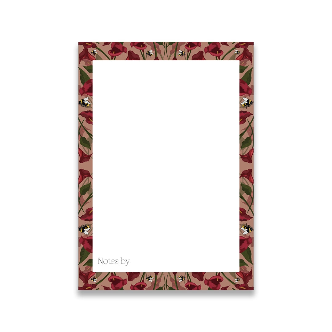 Mauve Calla Lillies Jot Notepad