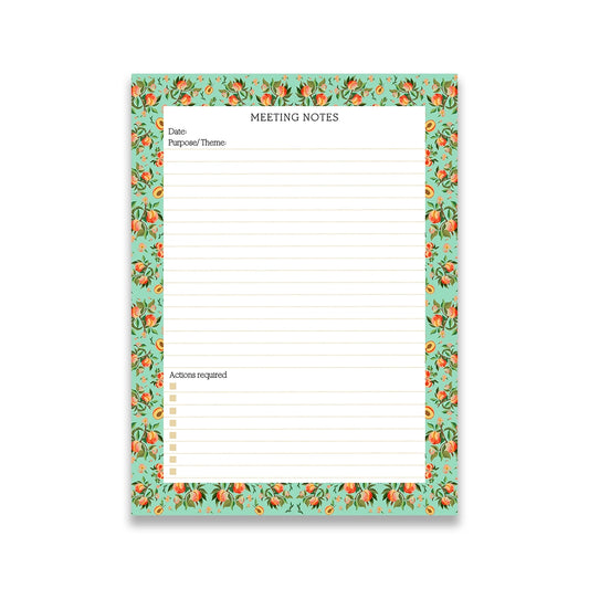 Mint Peaches Meeting Notepad
