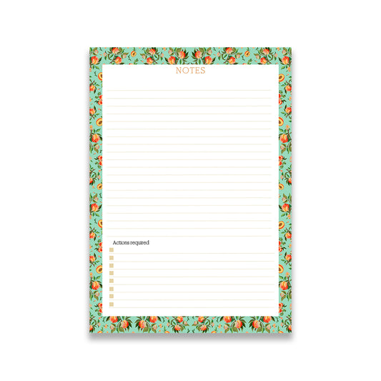 Mint Peaches Small Desk Notepad