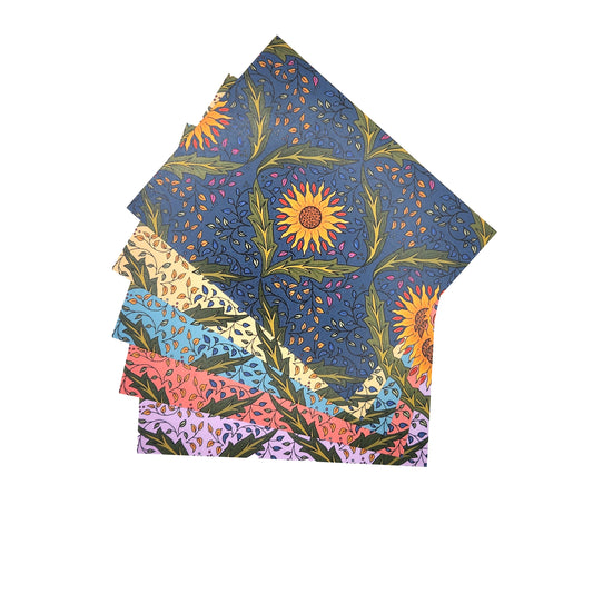 May Morris Sunflowers Greeting Card Set