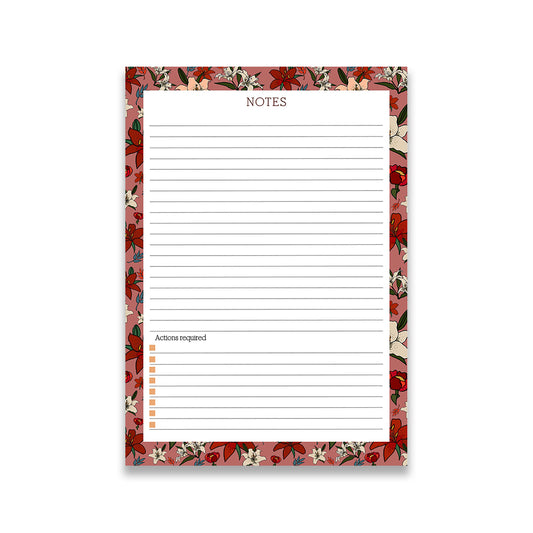 Pink Lillies Small Desk Notepad