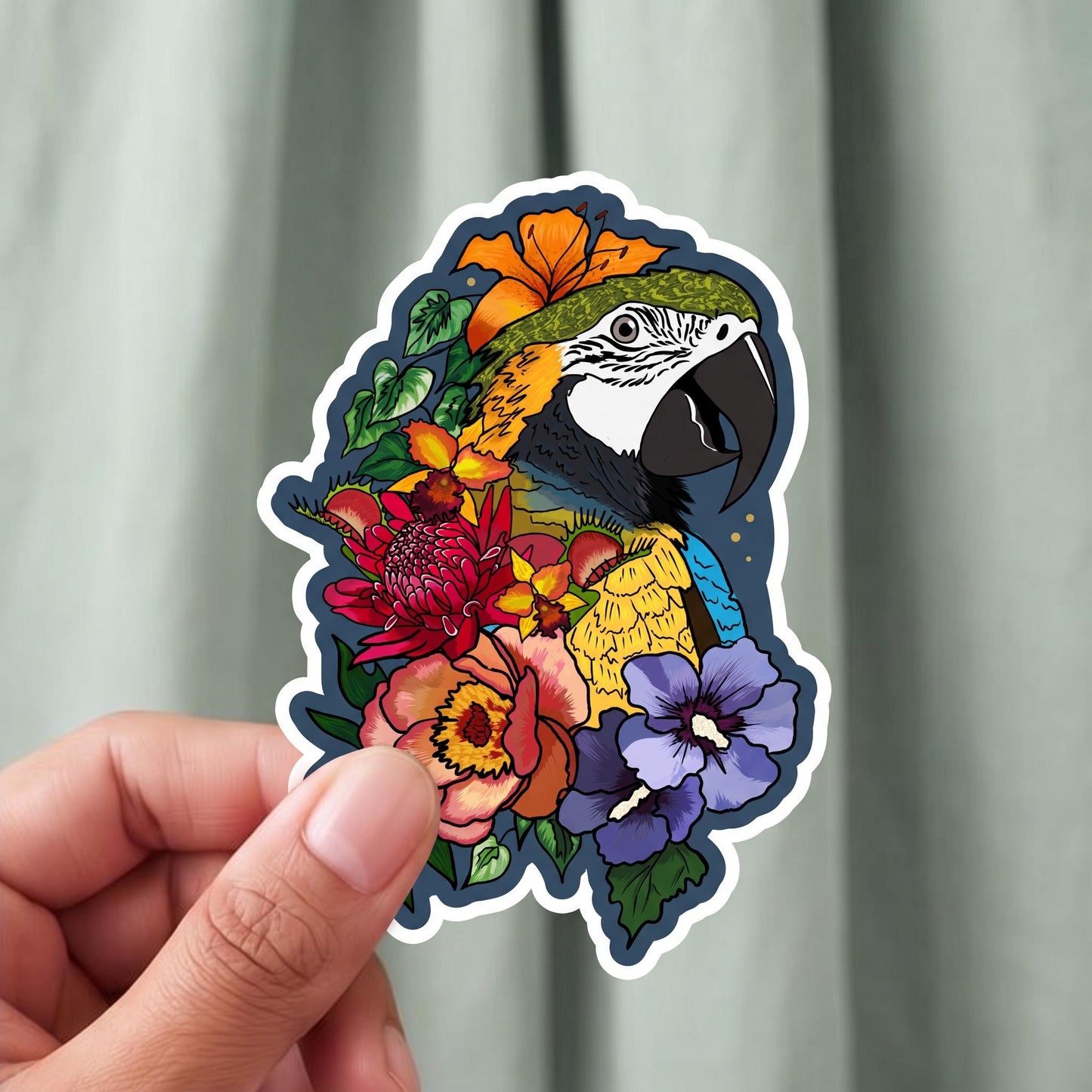 Parrot bird sticker