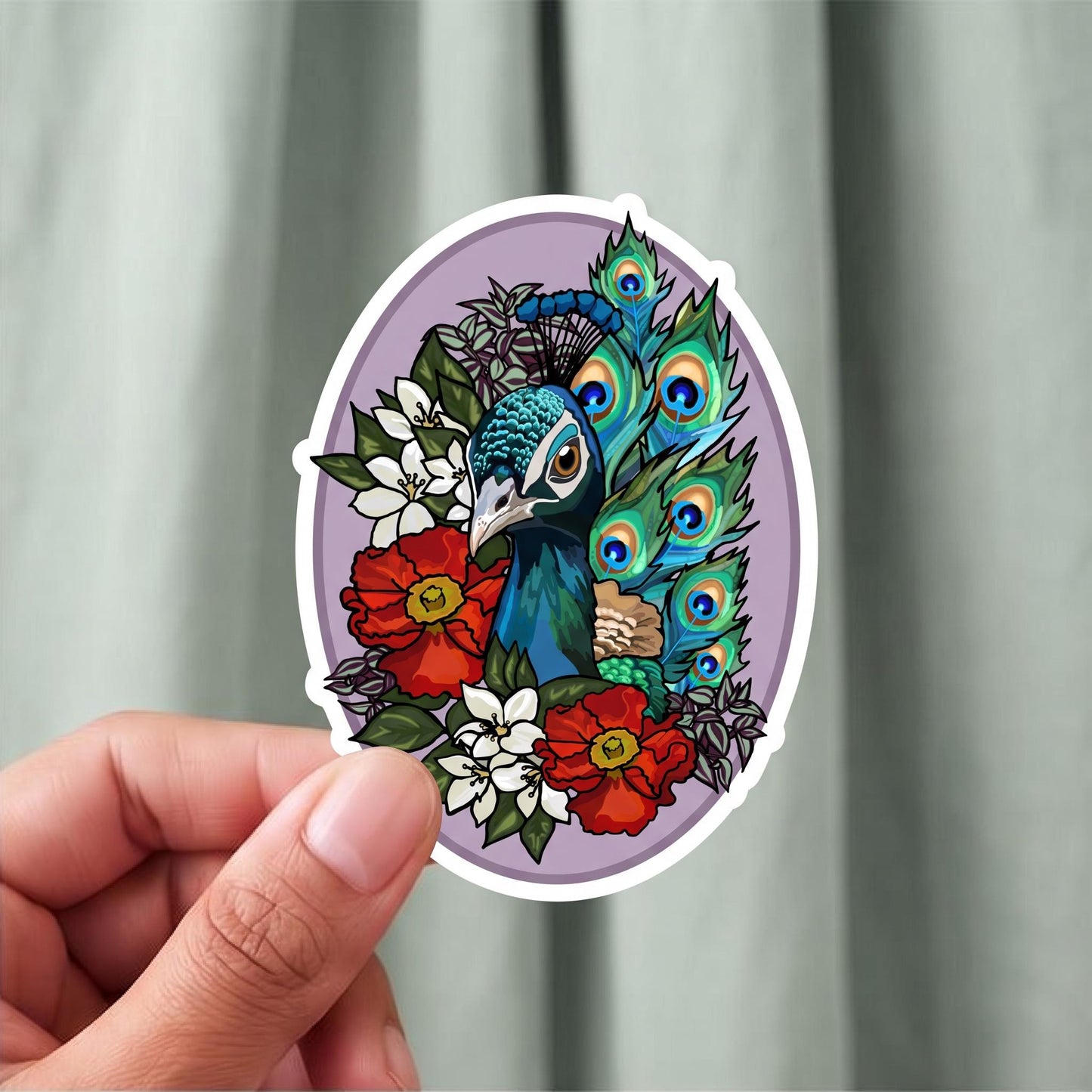 Peacock bird sticker